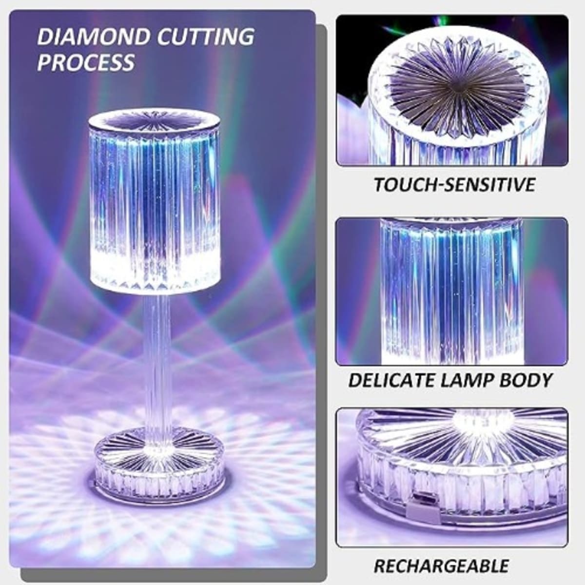 Touch Remote Control Nightstand Lamp 16 Colors 1500mAh Konga