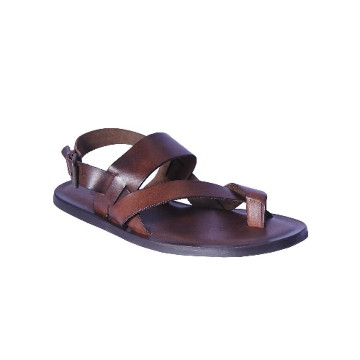 Mens leather buckle sandals top