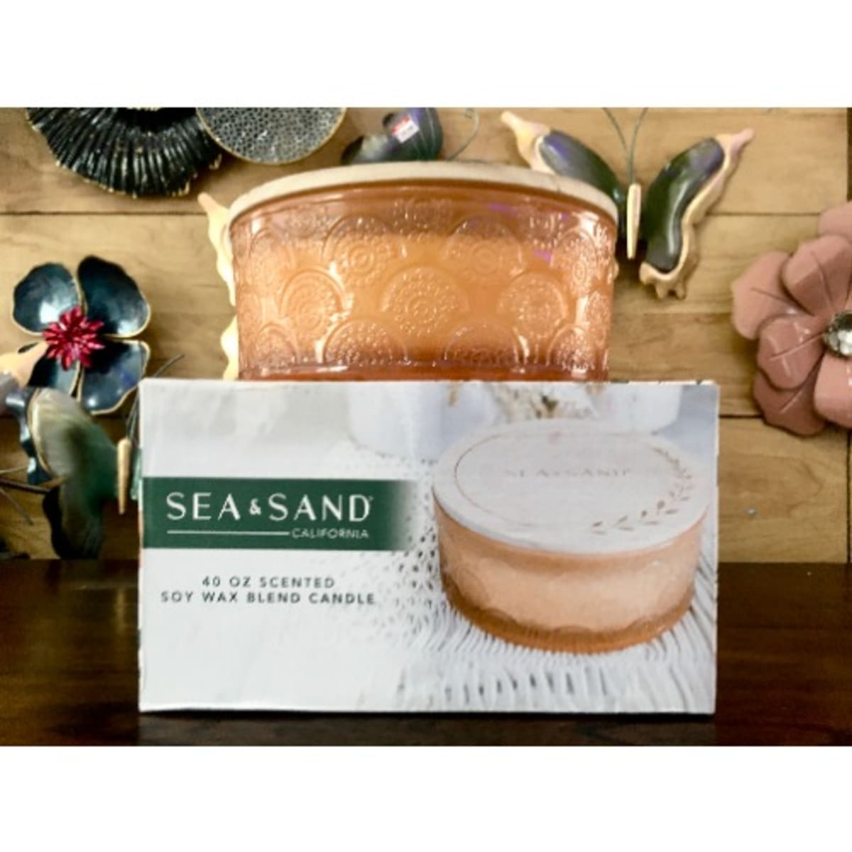 Sea & Sand 40oz Molded Glass Candle - Amber Patchouli