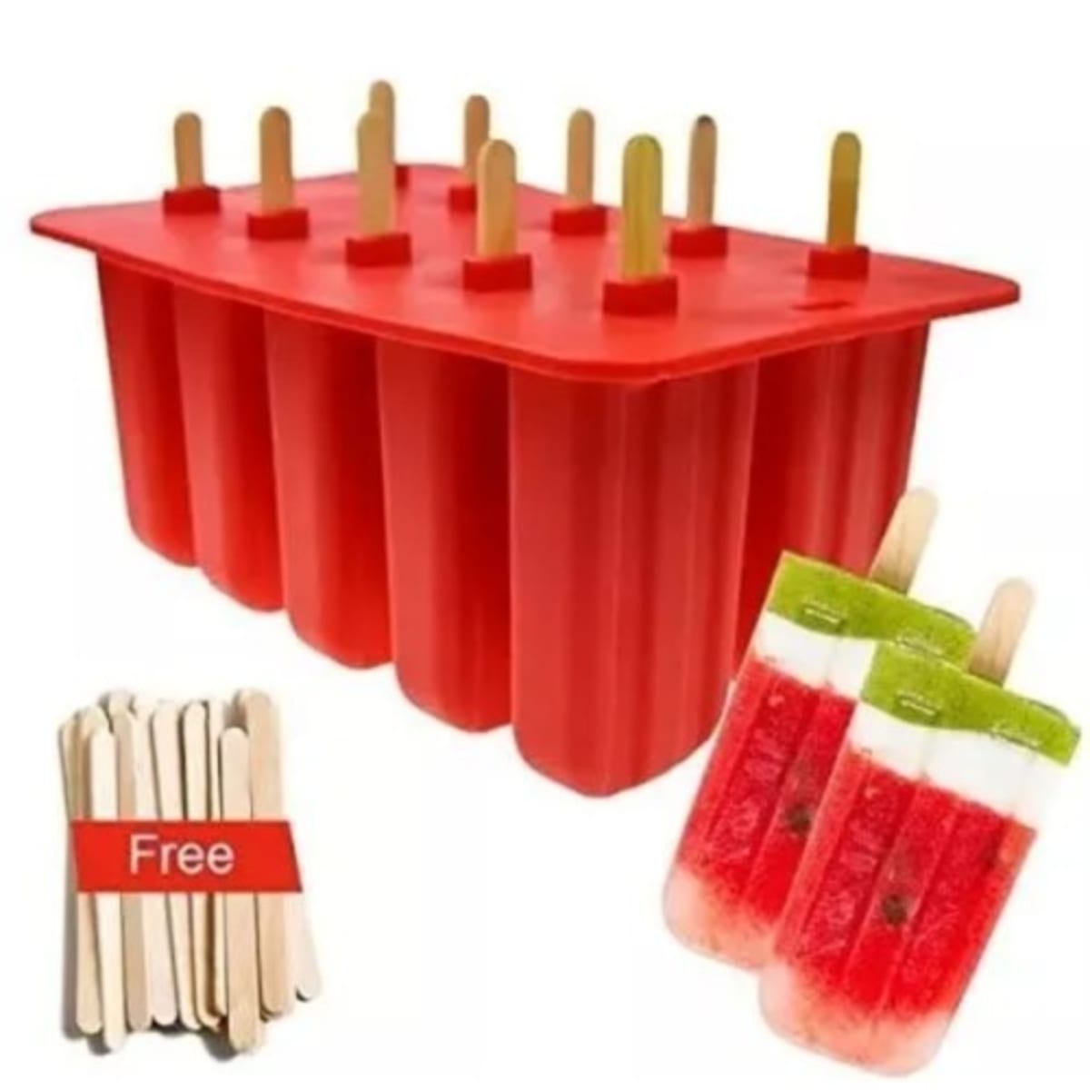 A S High Quality Silicone Ice Cream Popsicle Mold With Free 50pcs