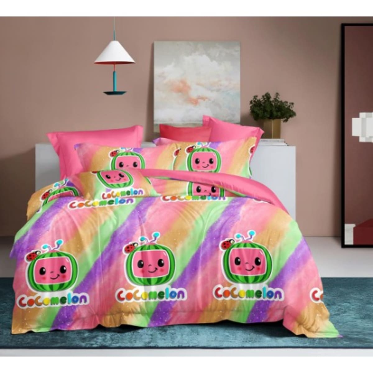 Coco Melon Patterned Bedsheet And Four Pillow Cases Konga Online