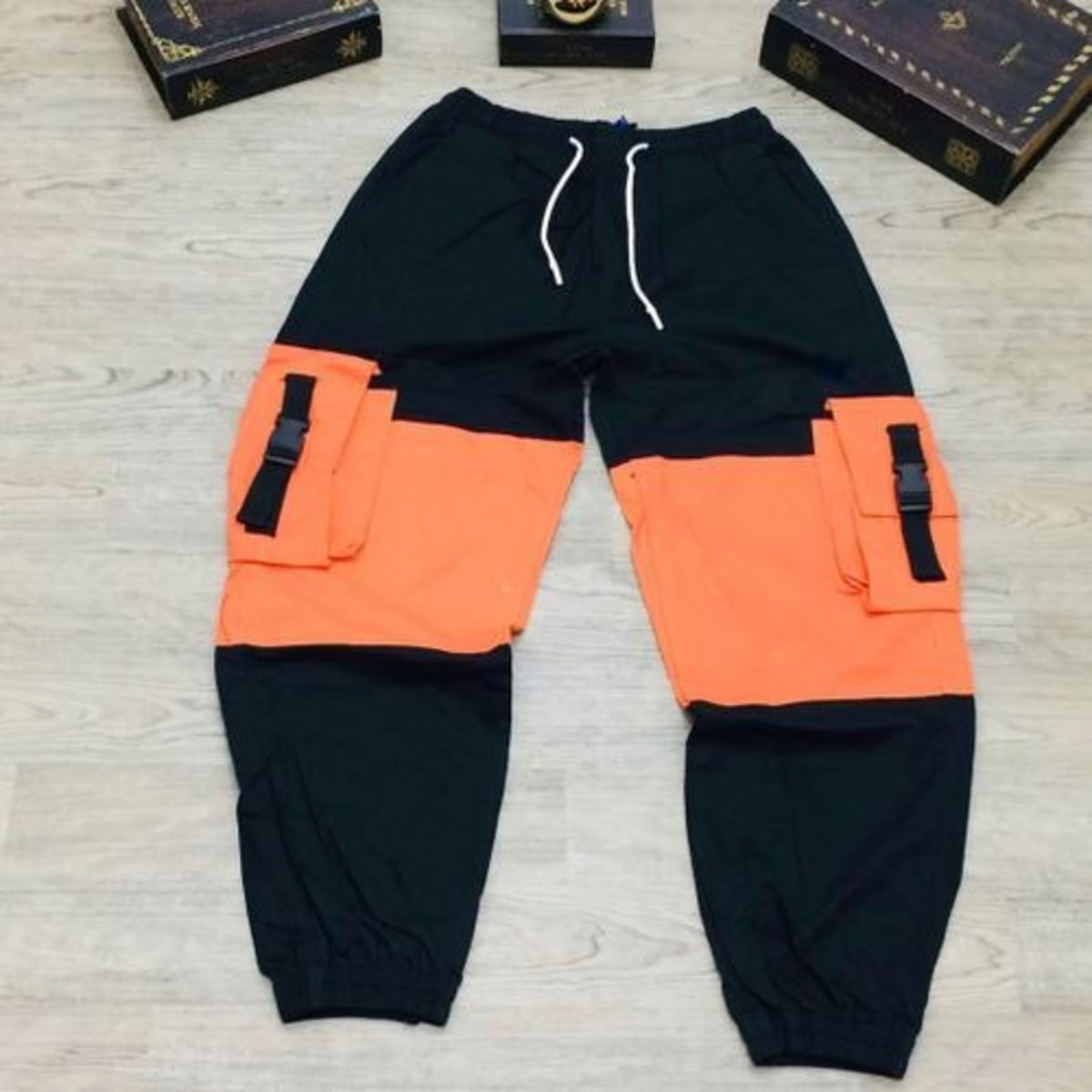Black and orange 2025 joggers