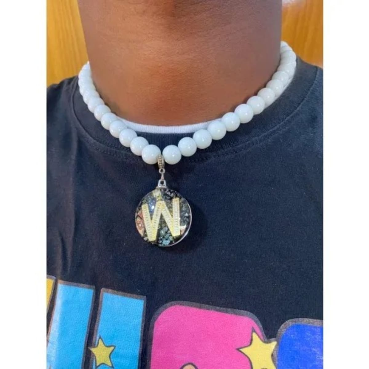 Elastic Bead Men s Choker Necklace White Konga Online Shopping