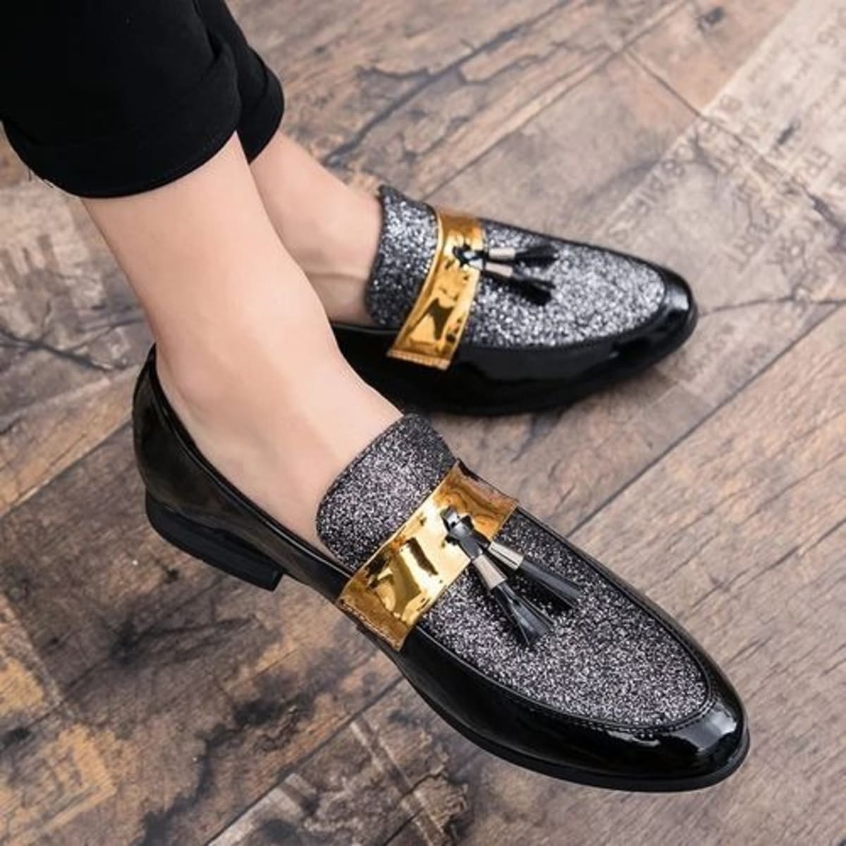 Glitter loafers cheap