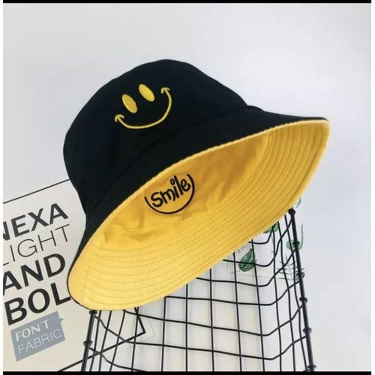 Bucket hat with smiley face new arrivals
