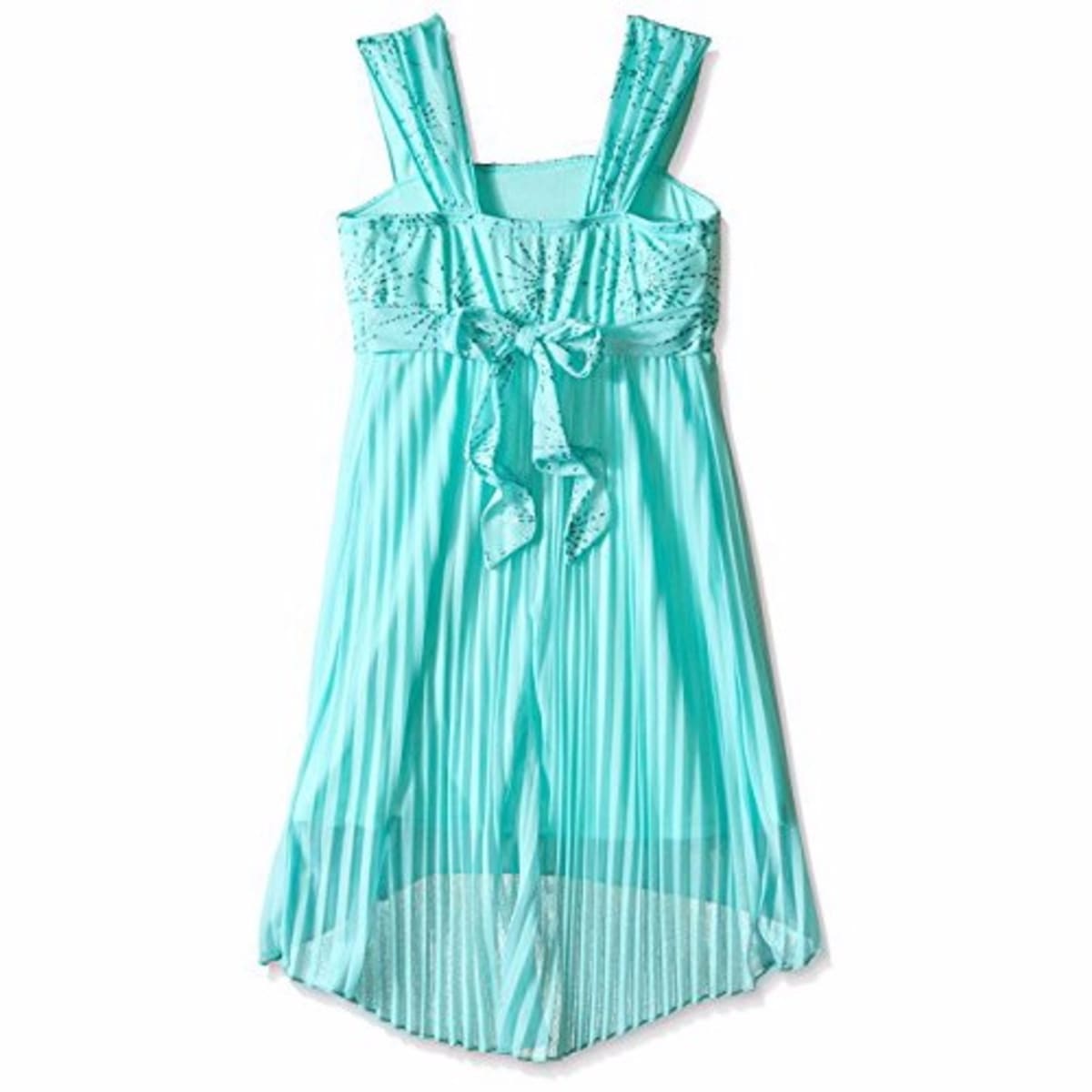 Amy Byer Glitter Empire with Pleated Hi Lo Hem Dress Big Girls