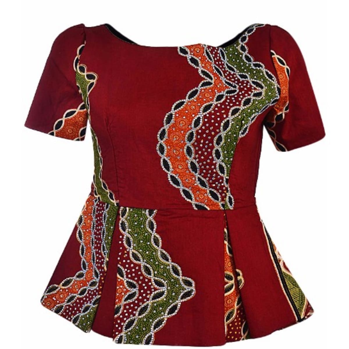 A S Ankara Peplum Top Wine Konga Online Shopping