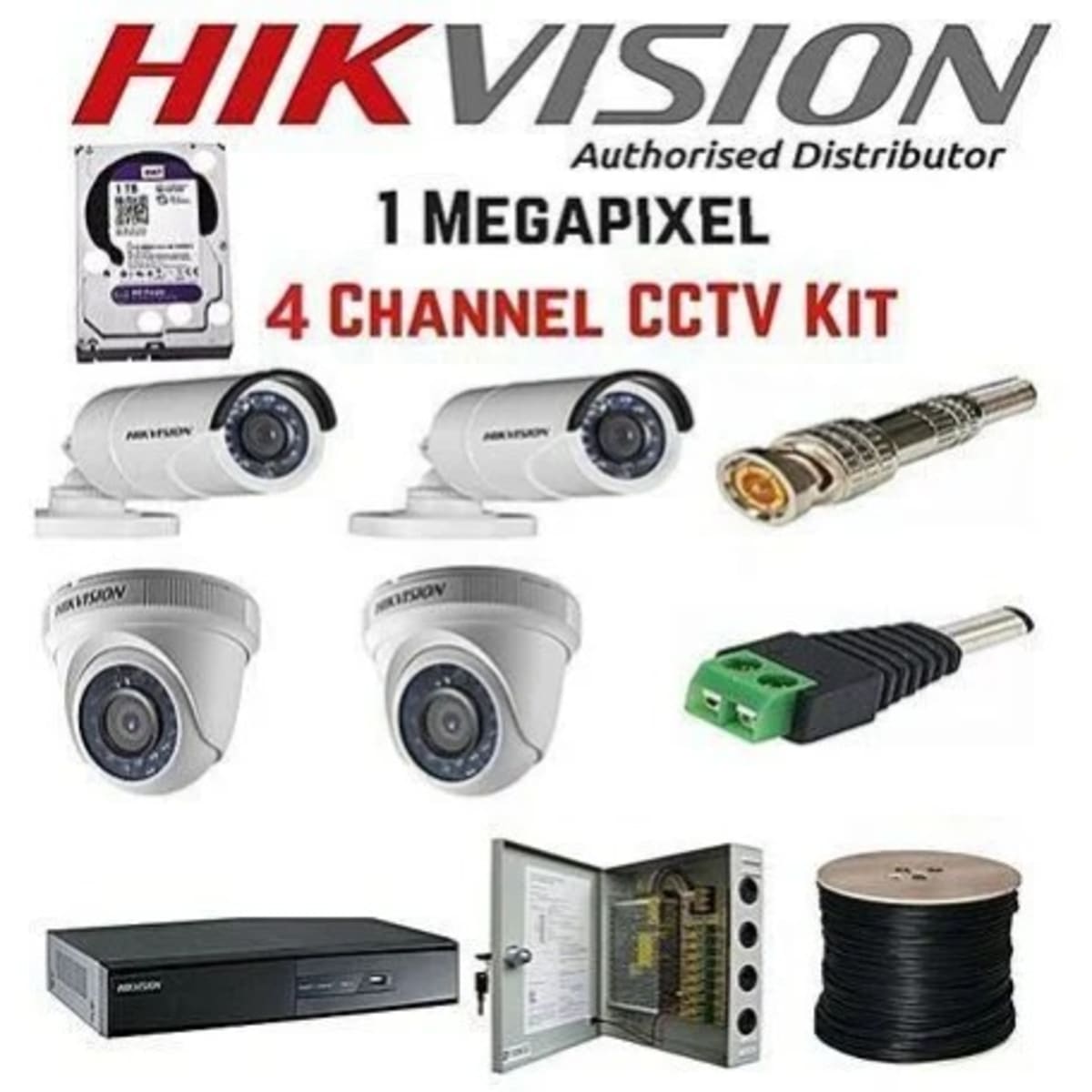 Hikvision 4 channel cctv camera kit 2025