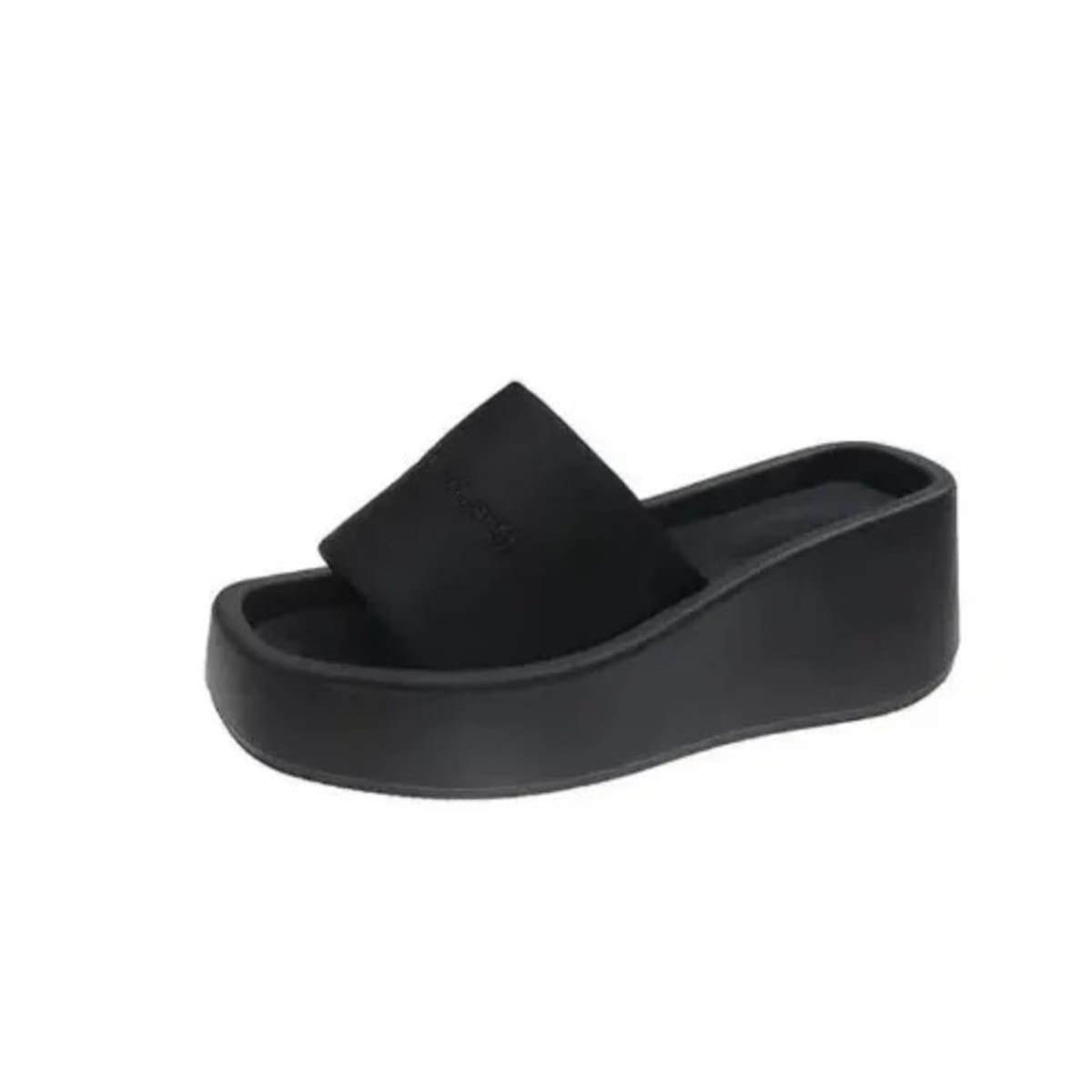 Black shop wedge slippers