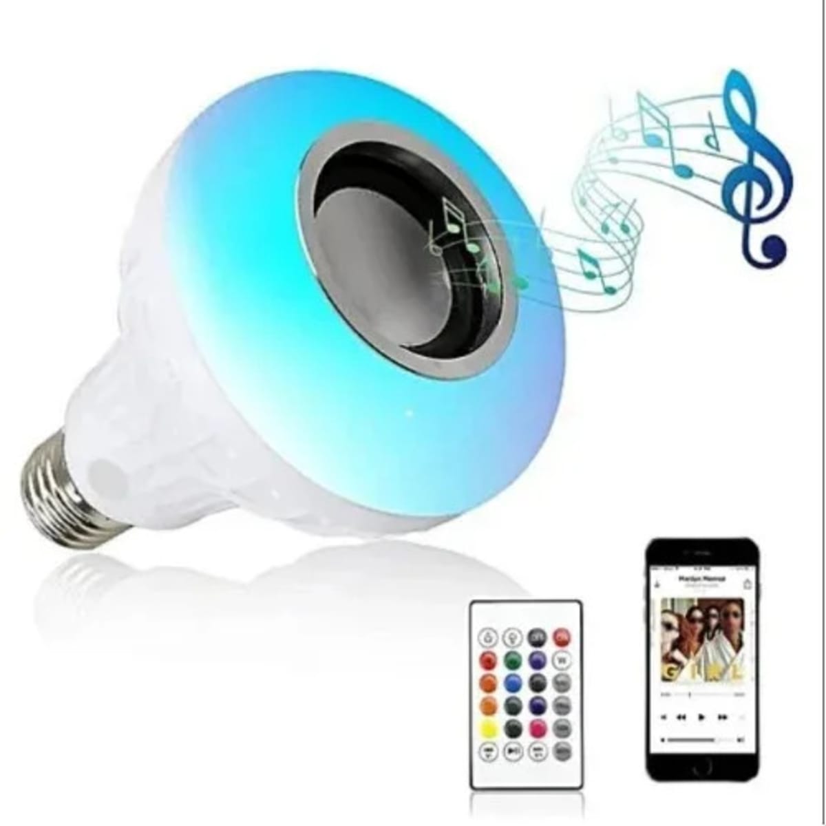 Led Music Bulb Screw 16 Colors With Music Speaker Konga