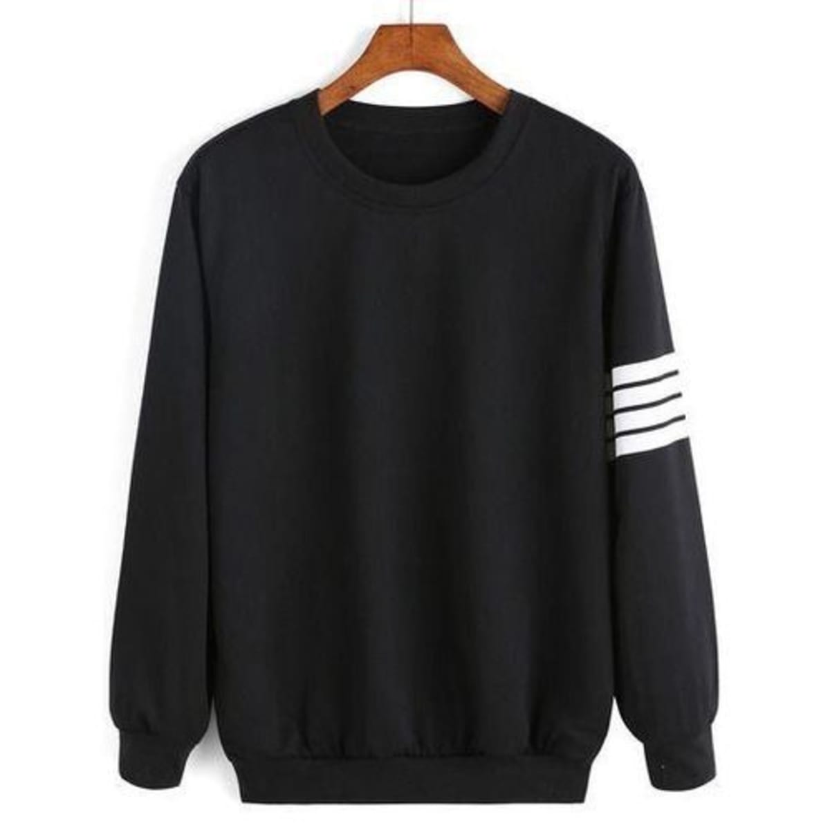 White sweatshirt on sale with black stripes