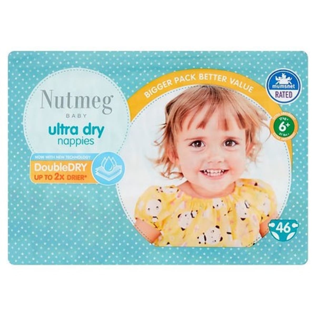 Nutmeg Ultra Dry Nappies Size 6 46 Pack Konga Online Shopping