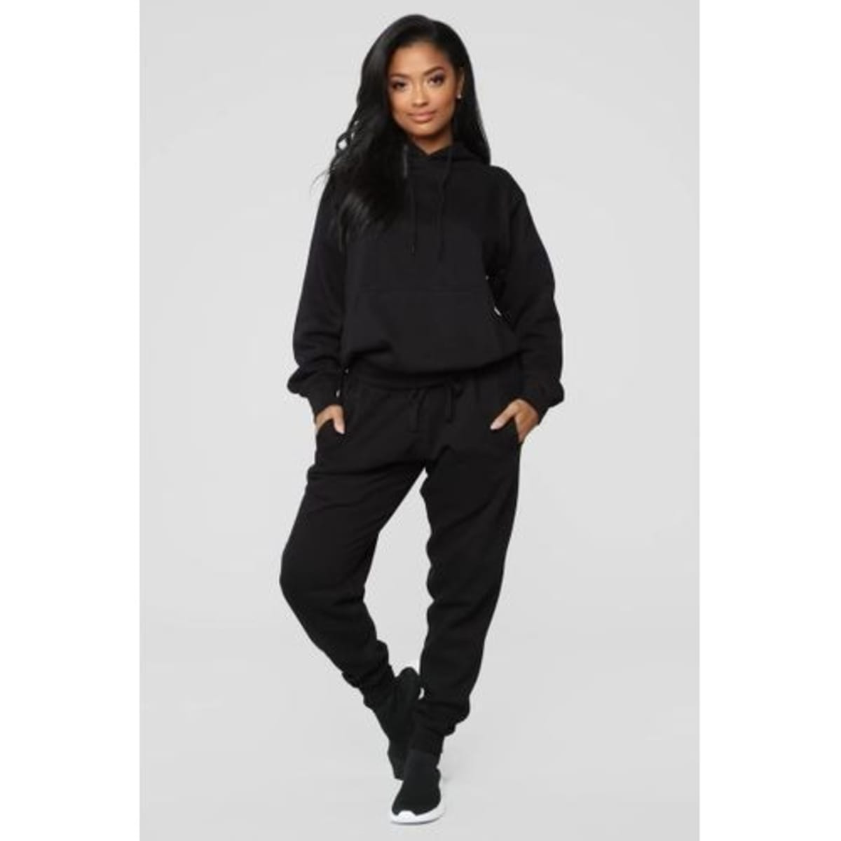 Plain Hoodie And Joggers Black Konga Online Shopping