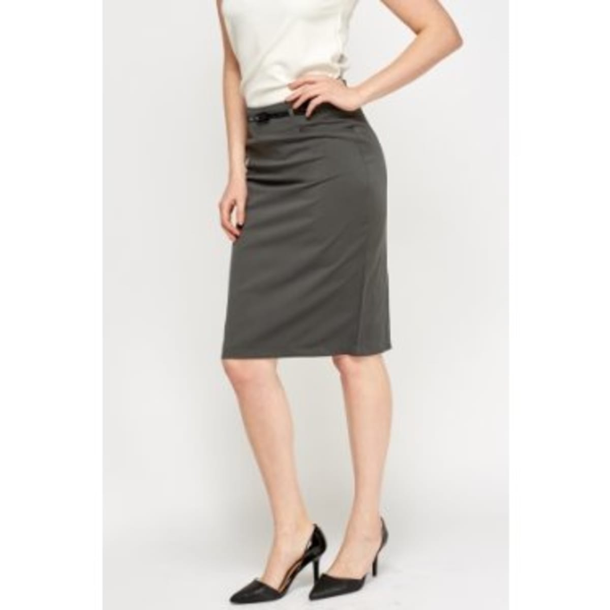 Dark grey pencil top skirt