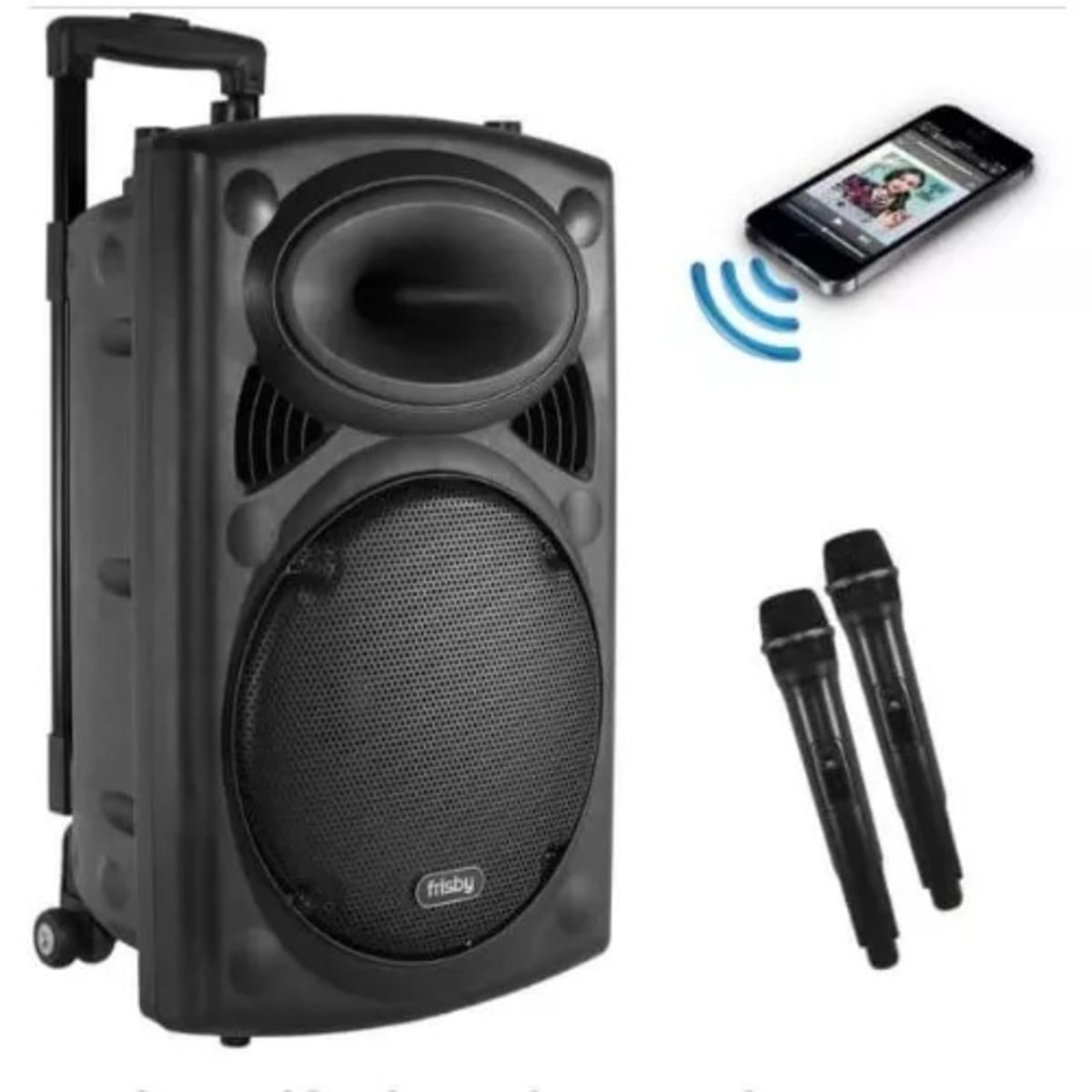 Rechargeable bluetooth public address system with wireless microphones sales