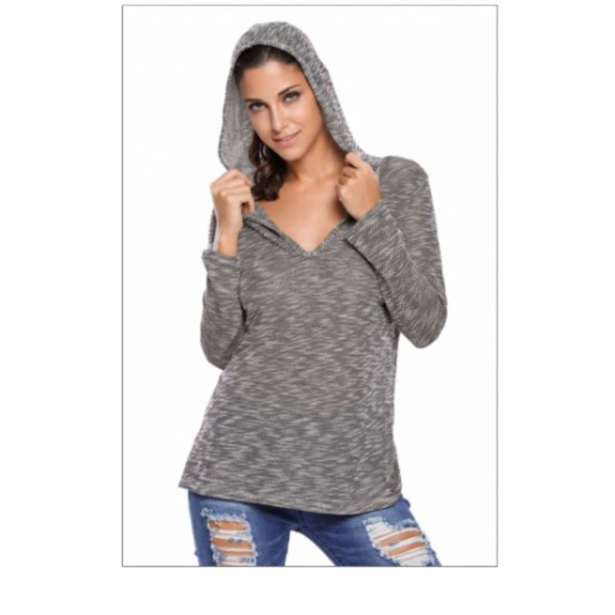 Deep v hotsell neck hoodie