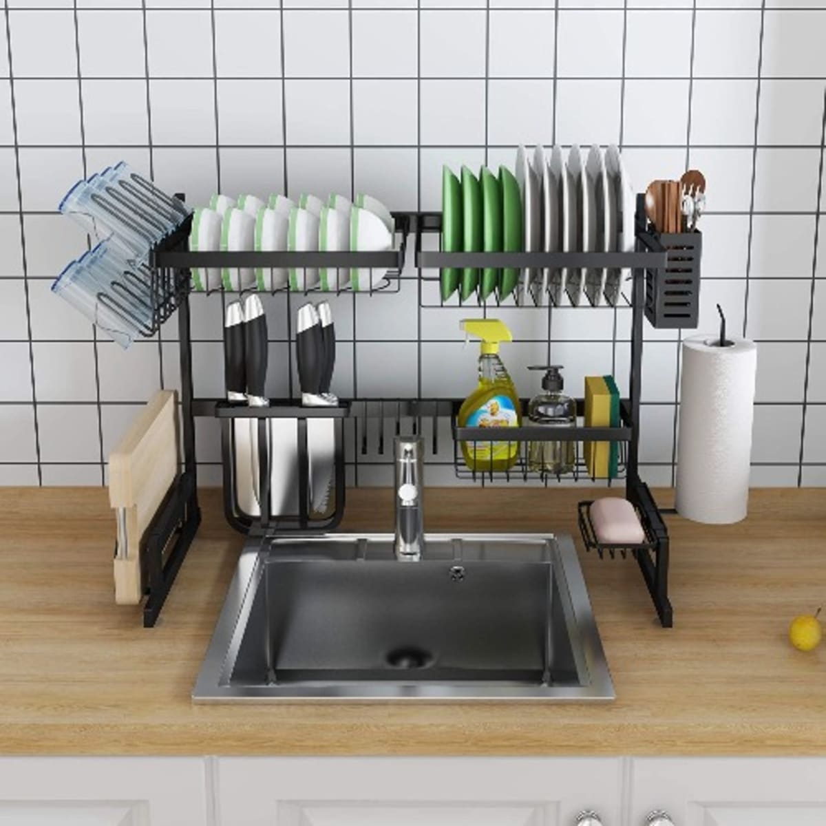 Kitchen Dish Rack Over Sink - 2 Tier