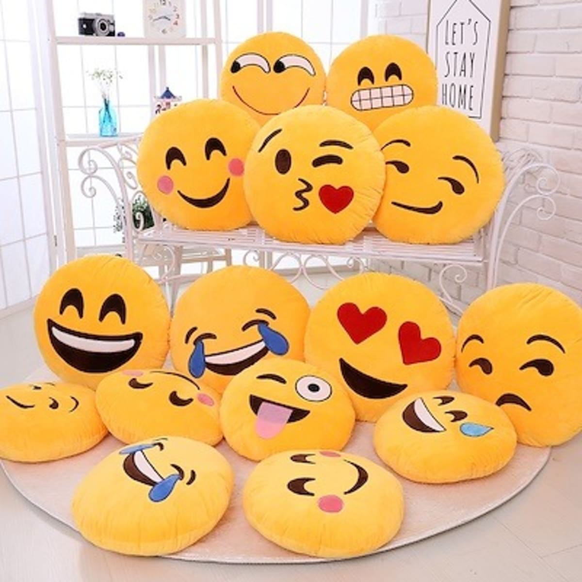 B store emoji pillow
