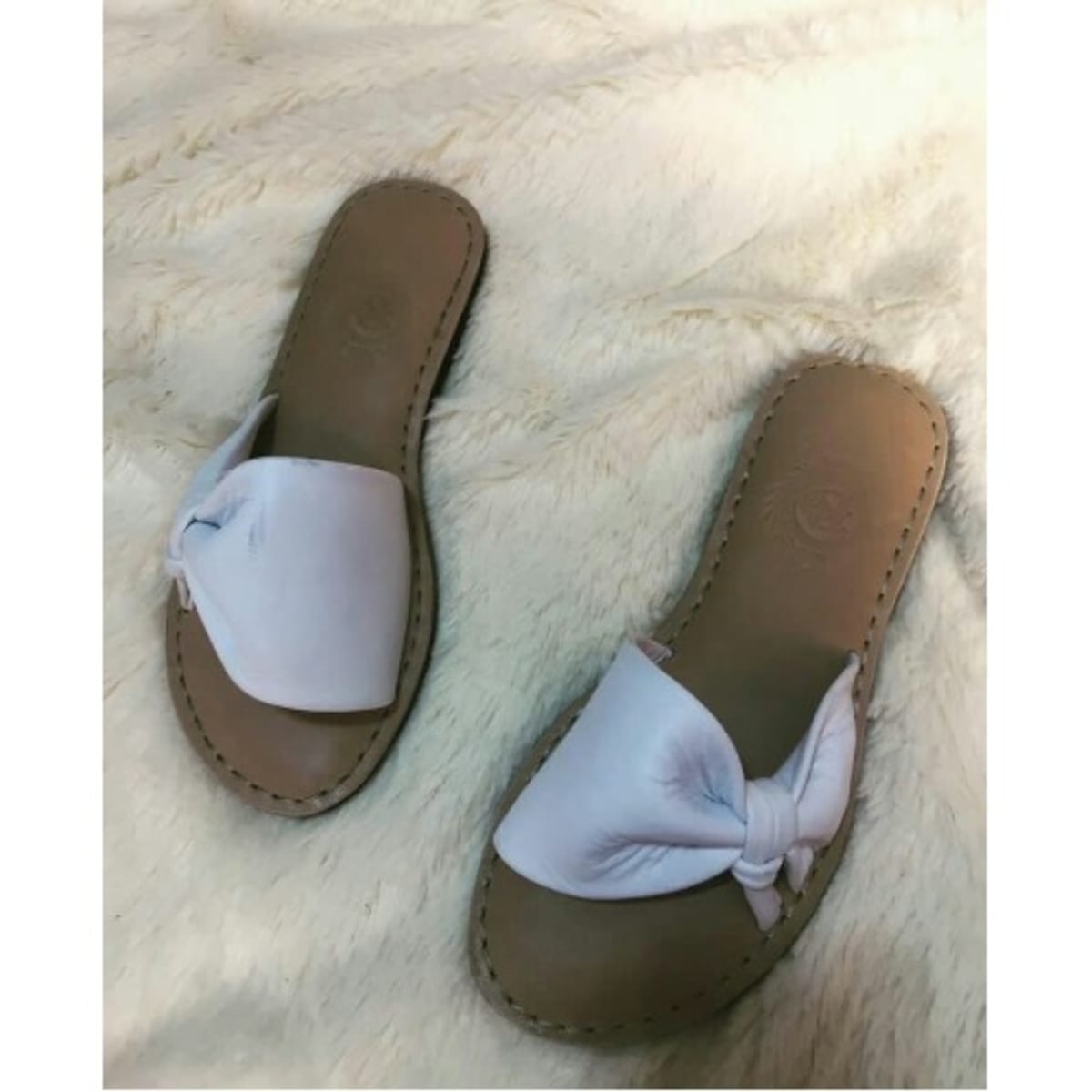 Fashion Front Classy Leather Knot Slippers White Konga Online