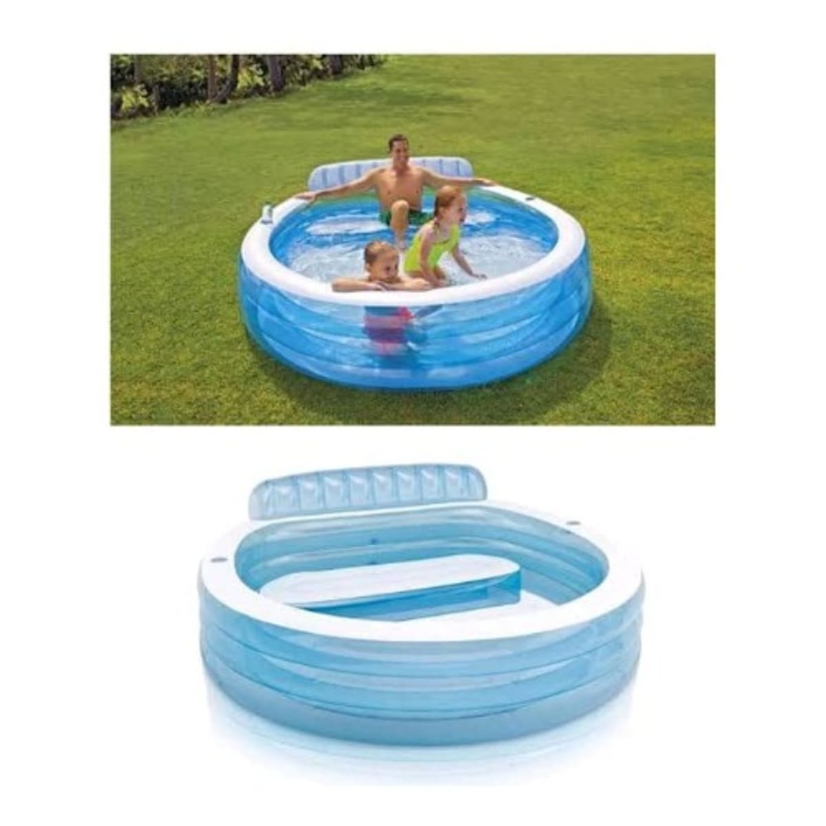 Intex swim center round family cheap lounge pool