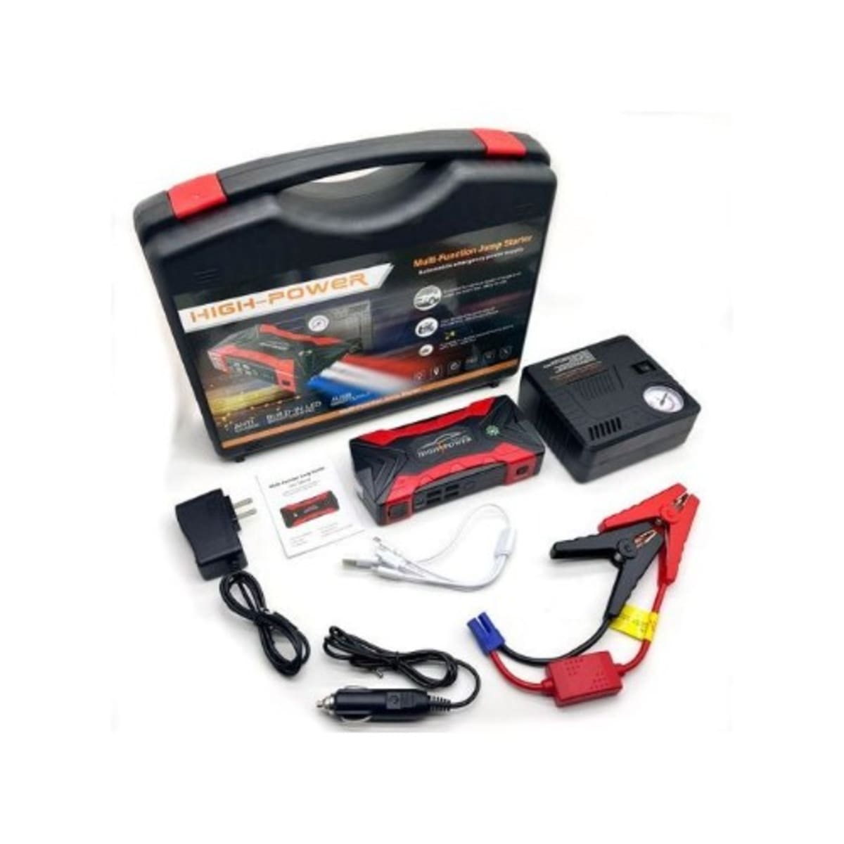 Car Jump Starter with Air Compressor 99800mAh Battery Charger