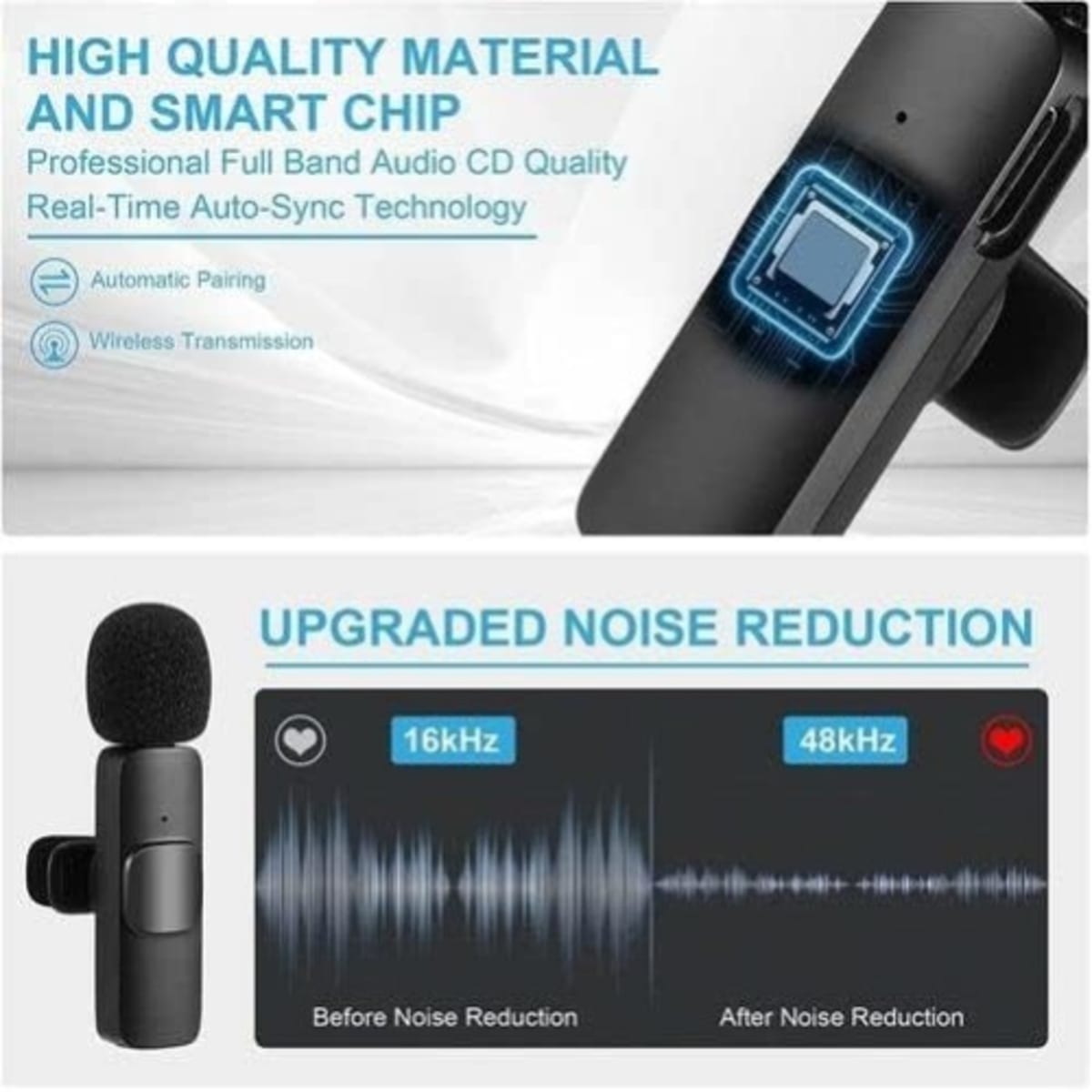 K9 Wireless Microphone Studio Gaming For iPhone Type c Pc Computer