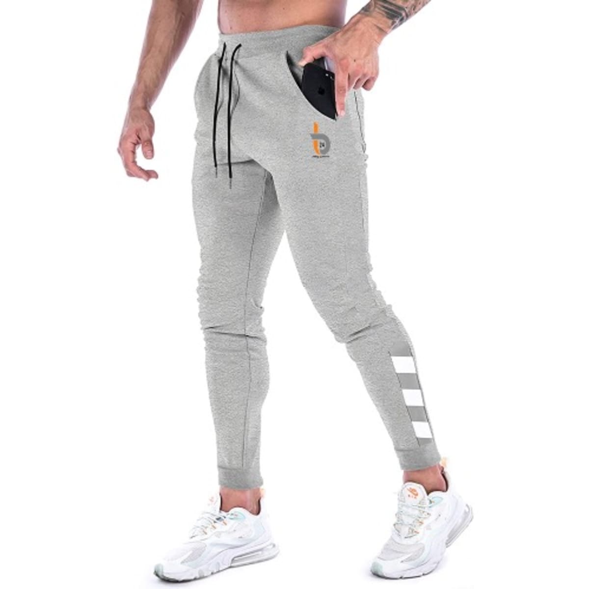 Mens tight grey 2025 joggers