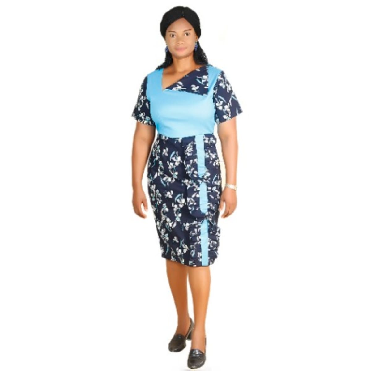 Floral Office Dress Ocean Blue Konga Online Shopping