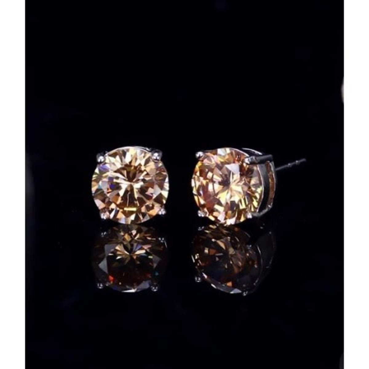 Crystal Stone Stud Earrings Champagne Konga Online Shopping