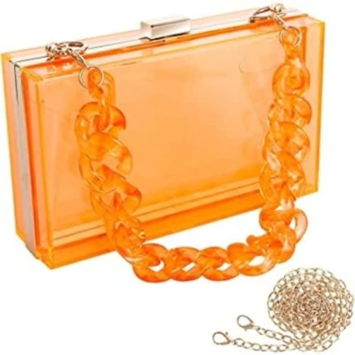 Acrylic Transparent Square Clutch Purse Orange Konga Online