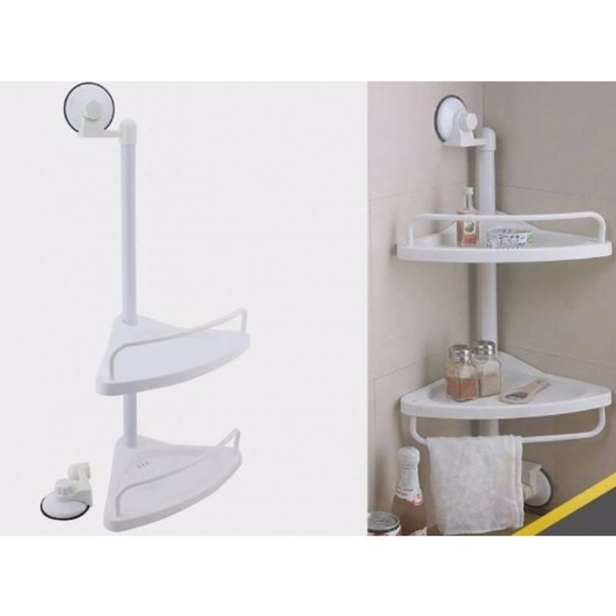 Plastic Toilet Suction Wall Storage Suction Cup Bathroom Shelf