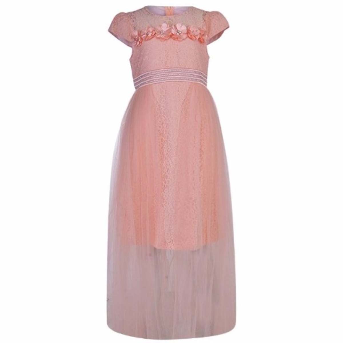 Big Girls Lacey Flower Dress Peach Konga Online Shopping