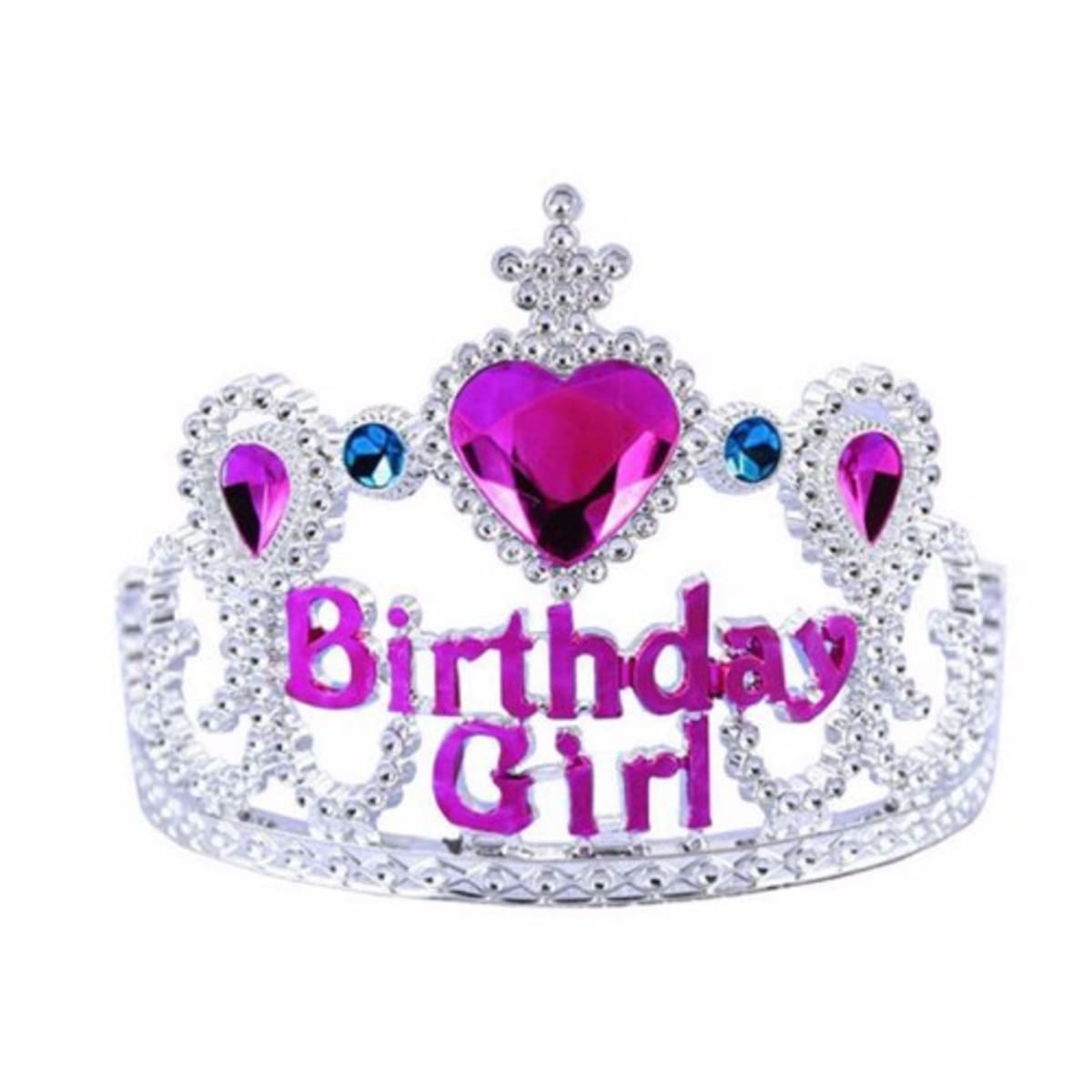 Birthday Girl Tiara Crown- Silver