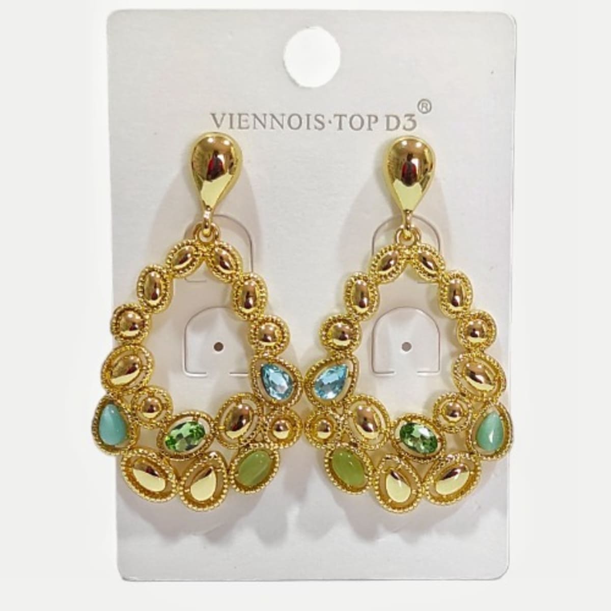 Viennois Zirconia Crystals Gold Earrings Konga Online Shopping