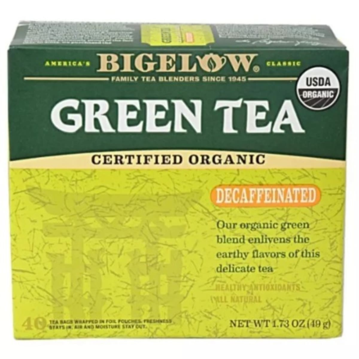 Lipton Green Tea, Caffeinated, Tea Bags 40 Count Box 