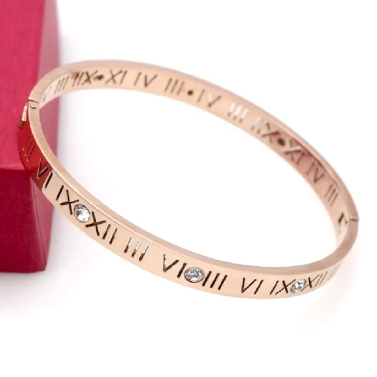 Rose gold roman numeral bracelet on sale