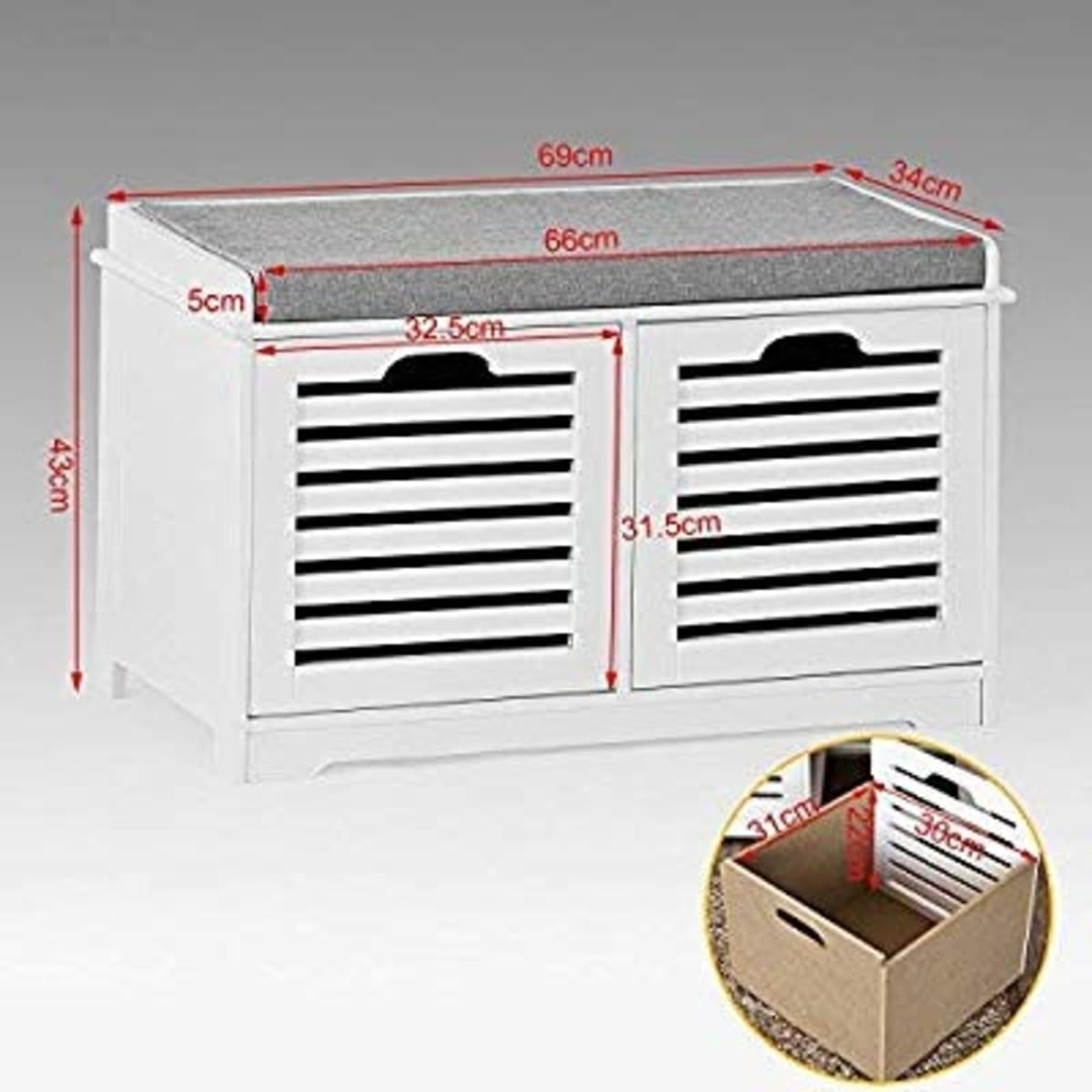 Sobuy white store storage bench