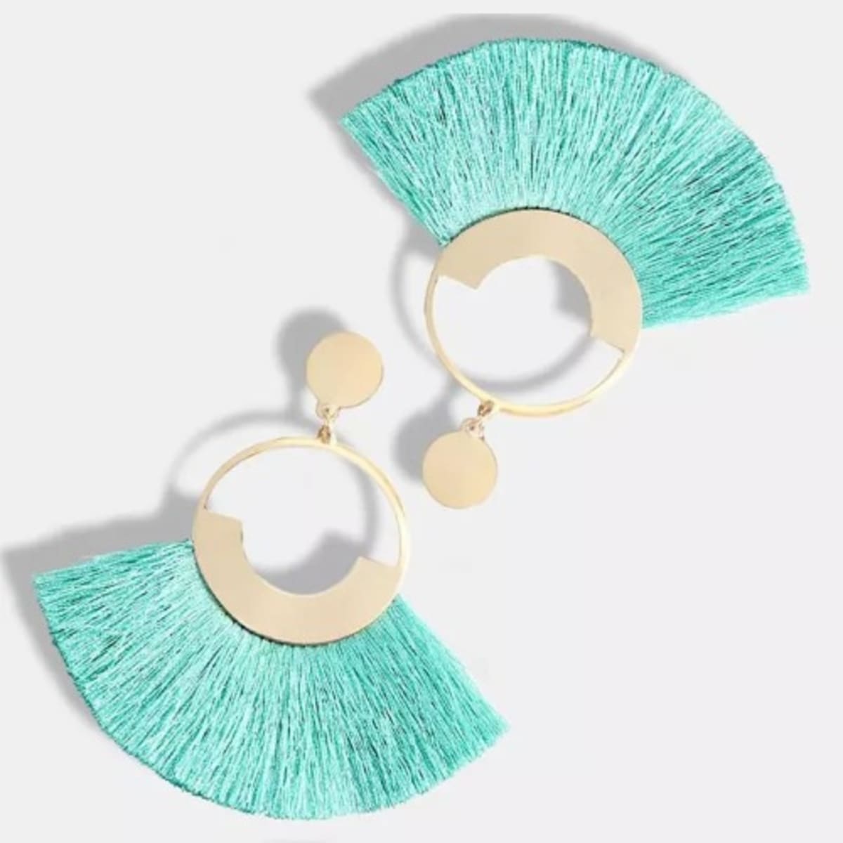 Mint green tassel hotsell earrings