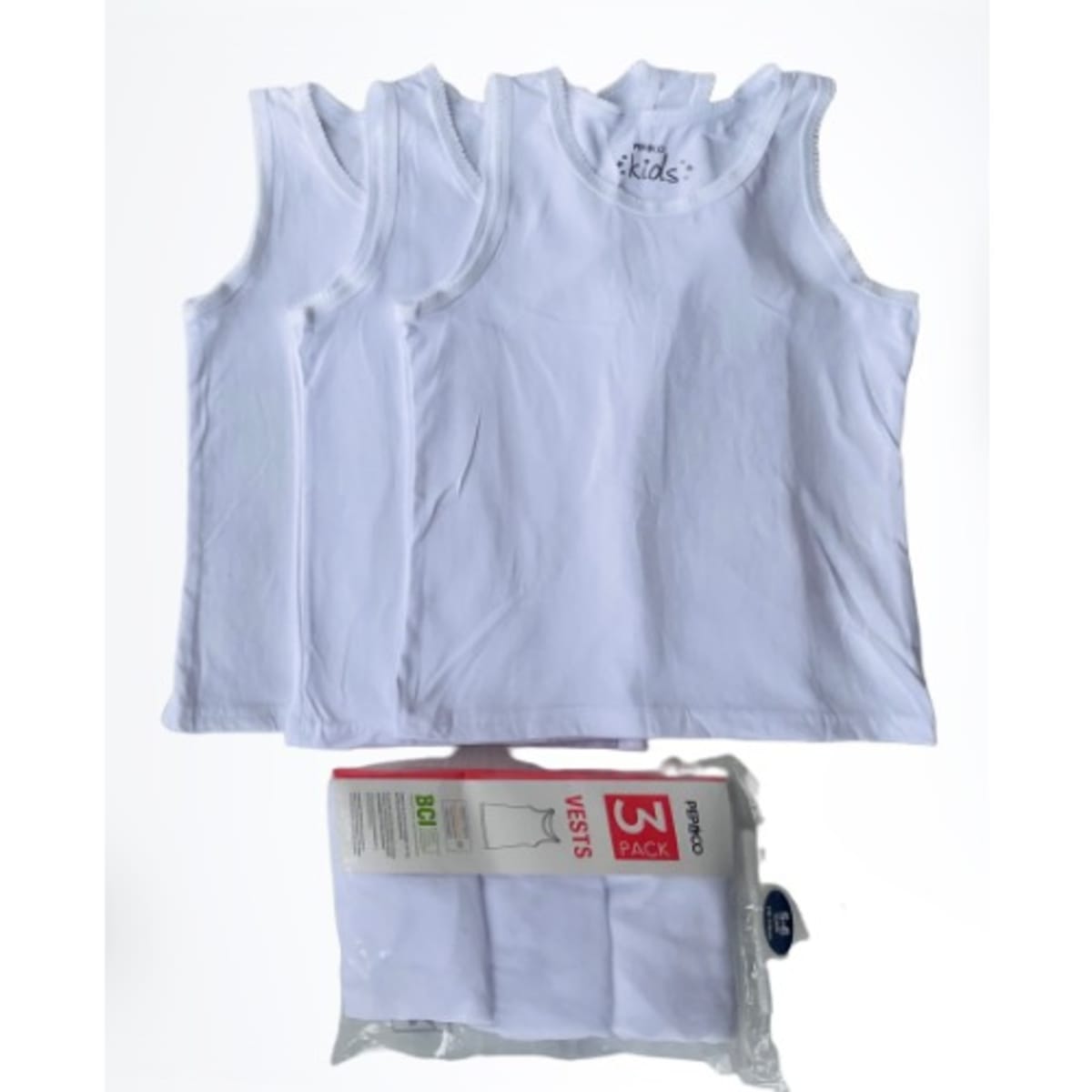 Girls white vest sales