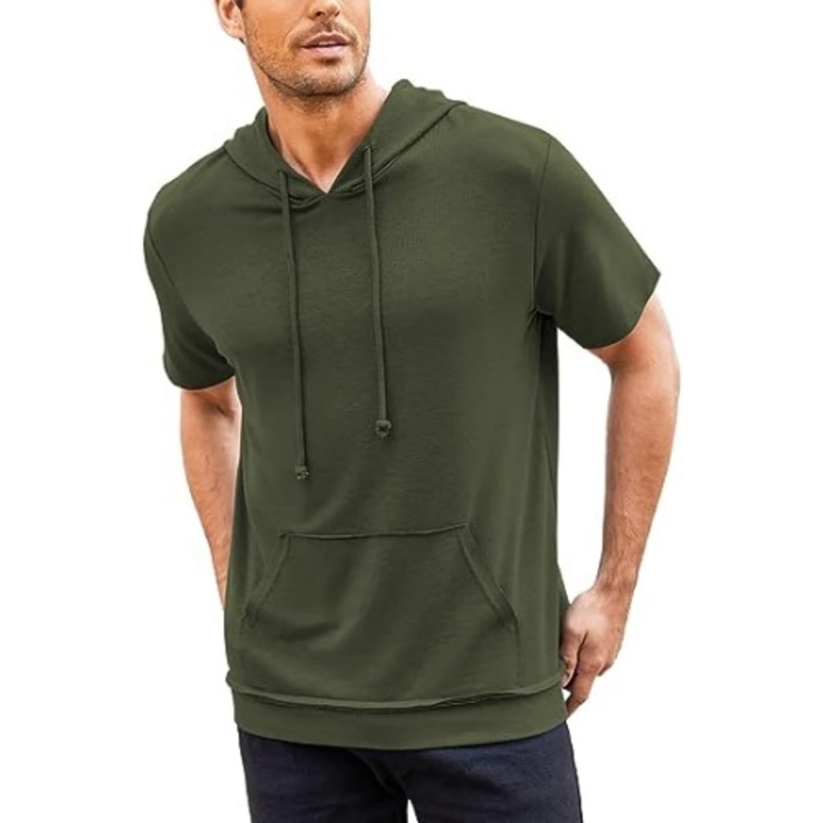 Green short sleeve hoodie clearance