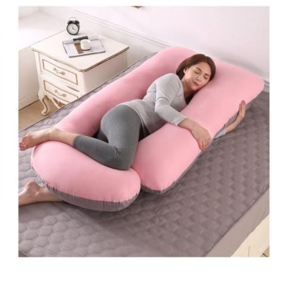 Pink and top blue pregnancy pillow