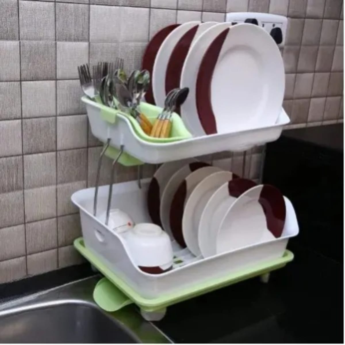 Double Layer Dish Drainer Rack