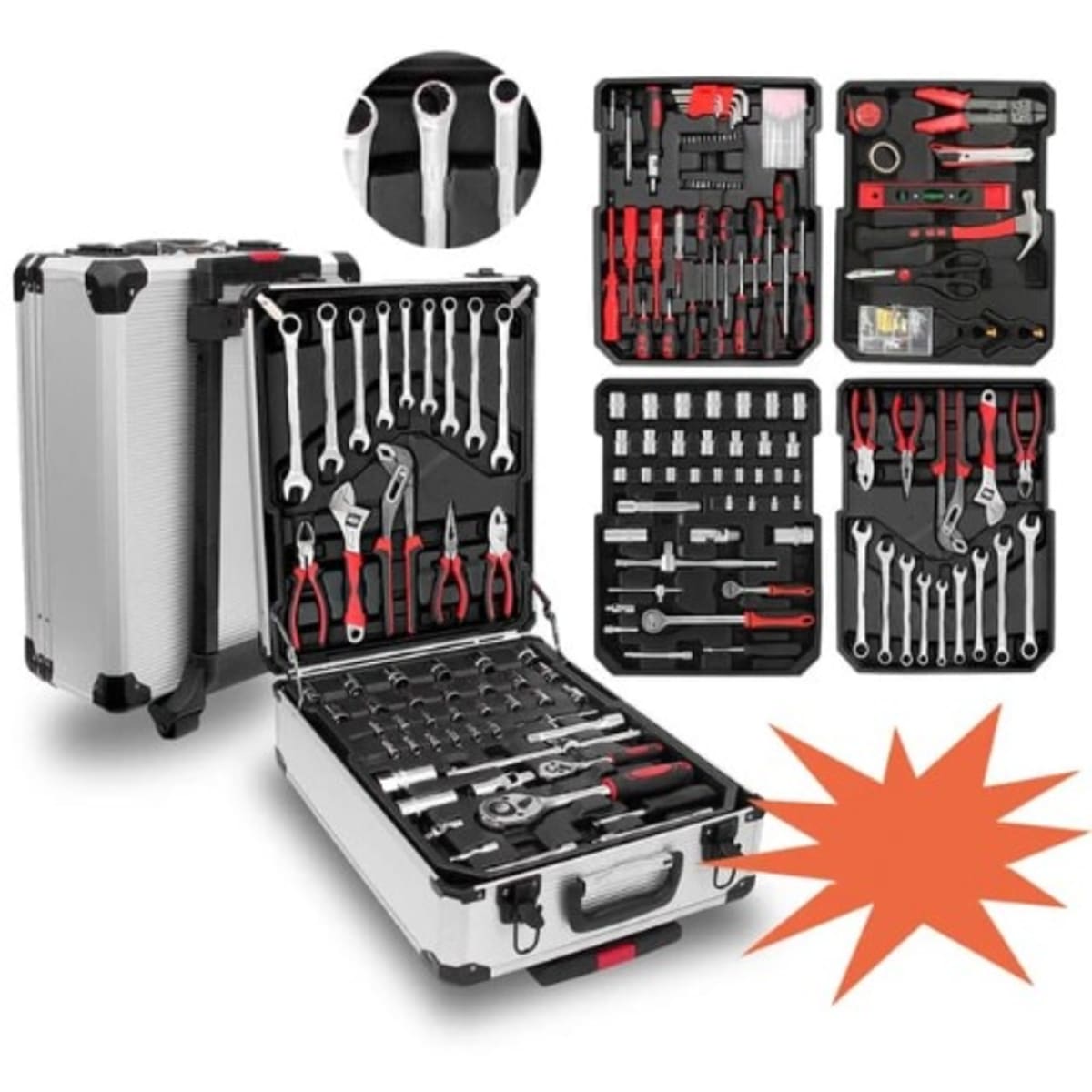 Electrical & Mechanical Mixed Tool Trolley Box- 186 Pieces