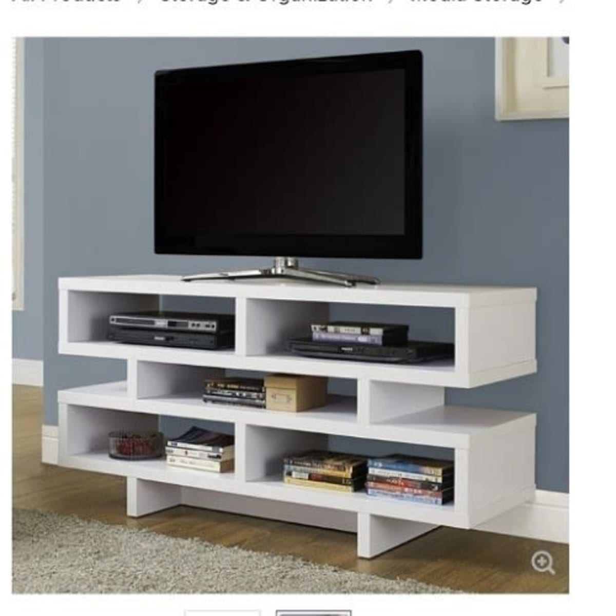 Pemberly row entertainment discount unit in white