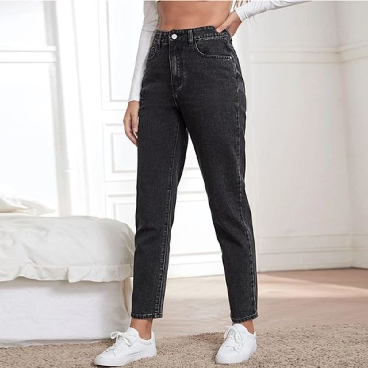 Jeans best sale boyfriend noir