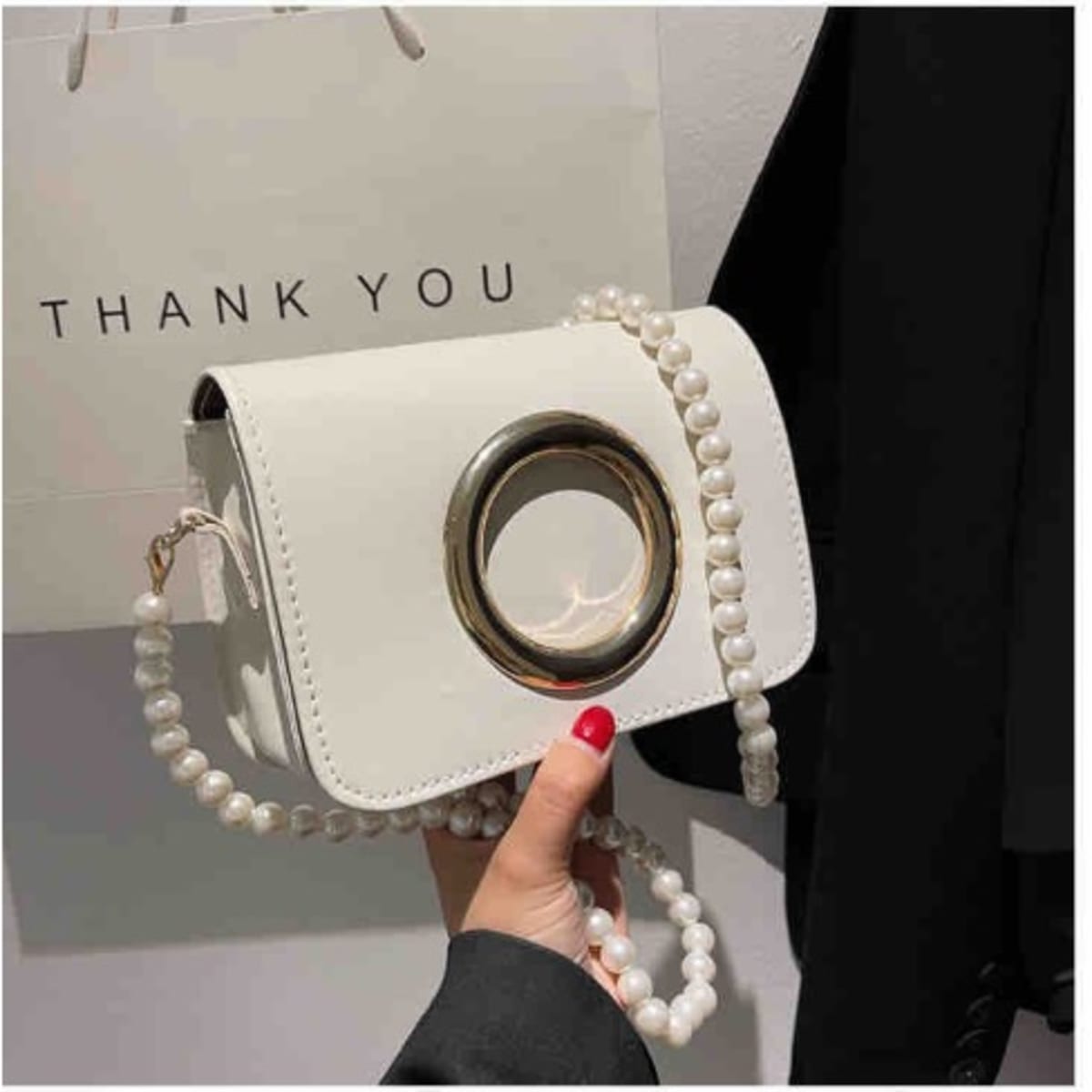 Faux best sale pearl bag