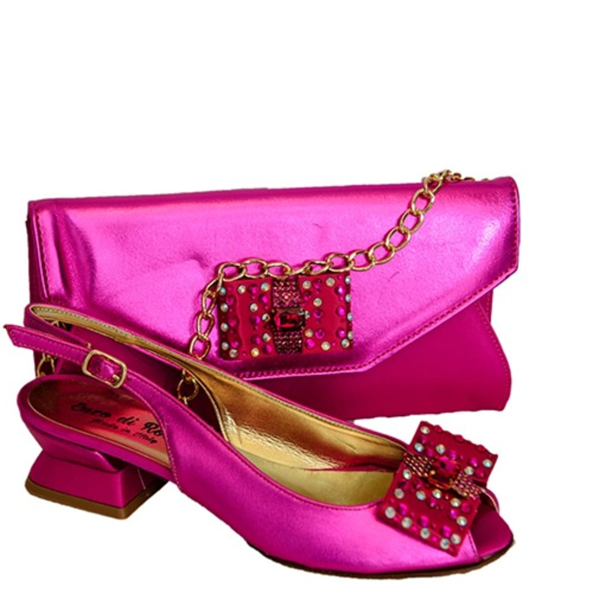 Fuschia pink shoes and bag clearance