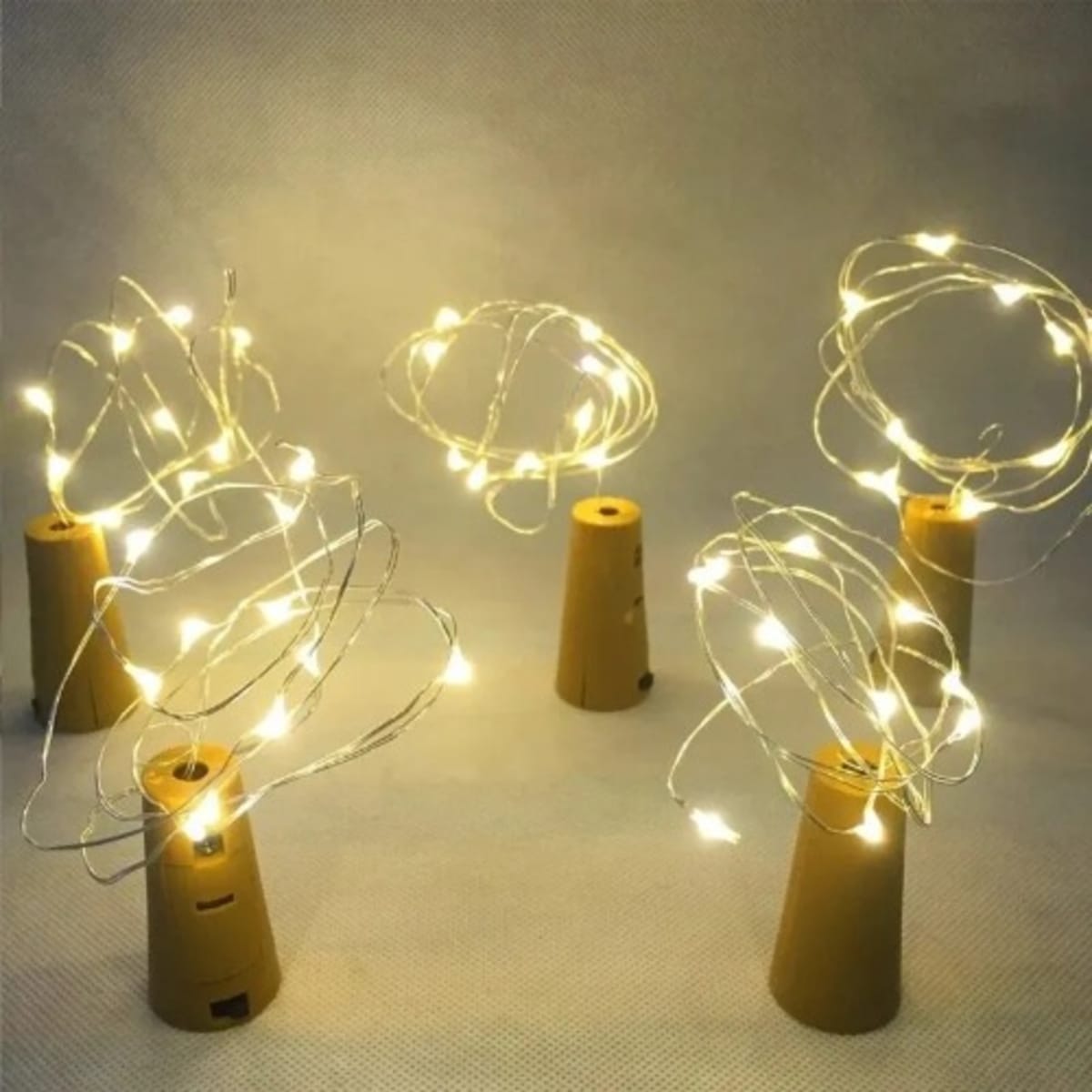 Solar powered store bottle lights