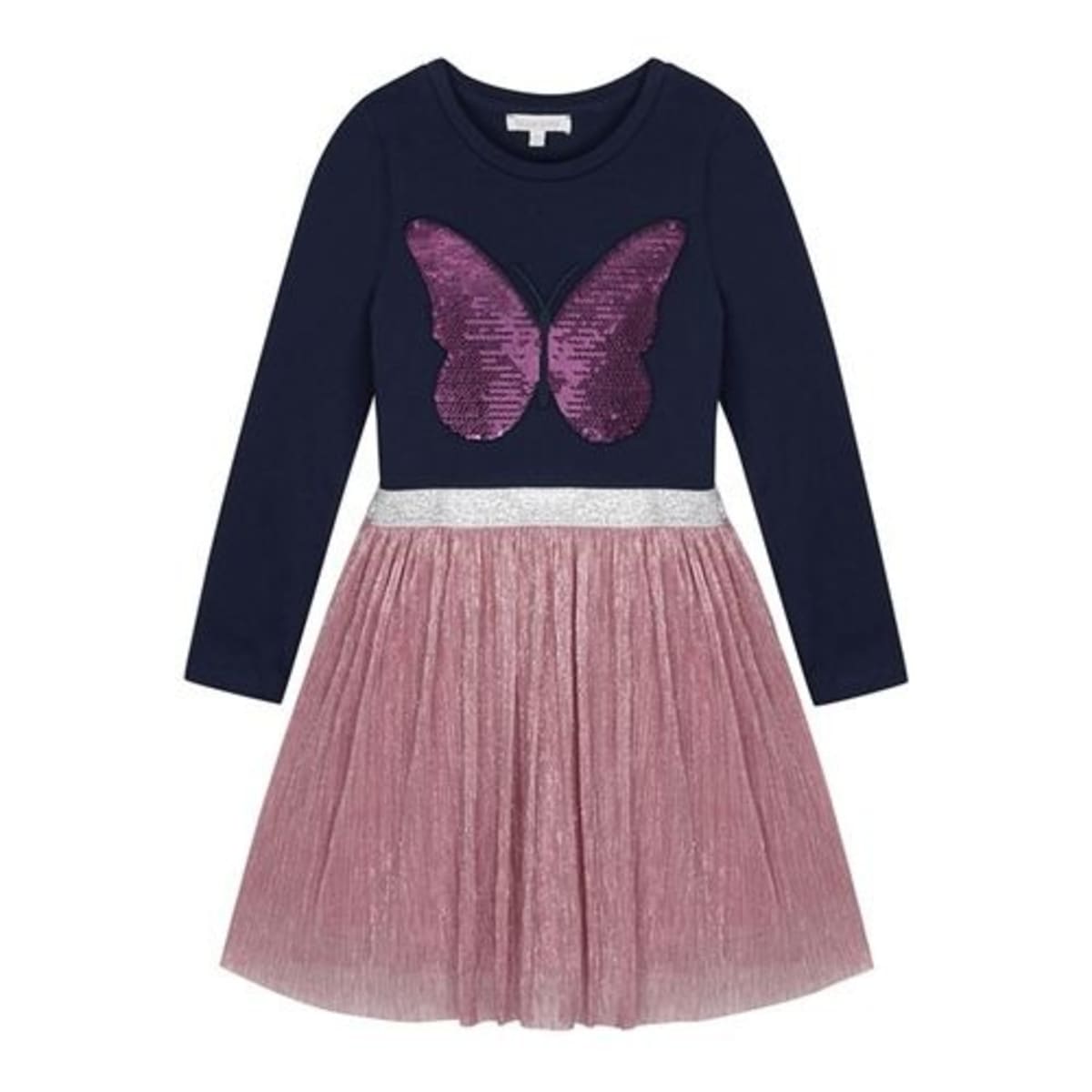 Bluezoo Girls Navy Sequin Butterfly Mock Dress Konga Online