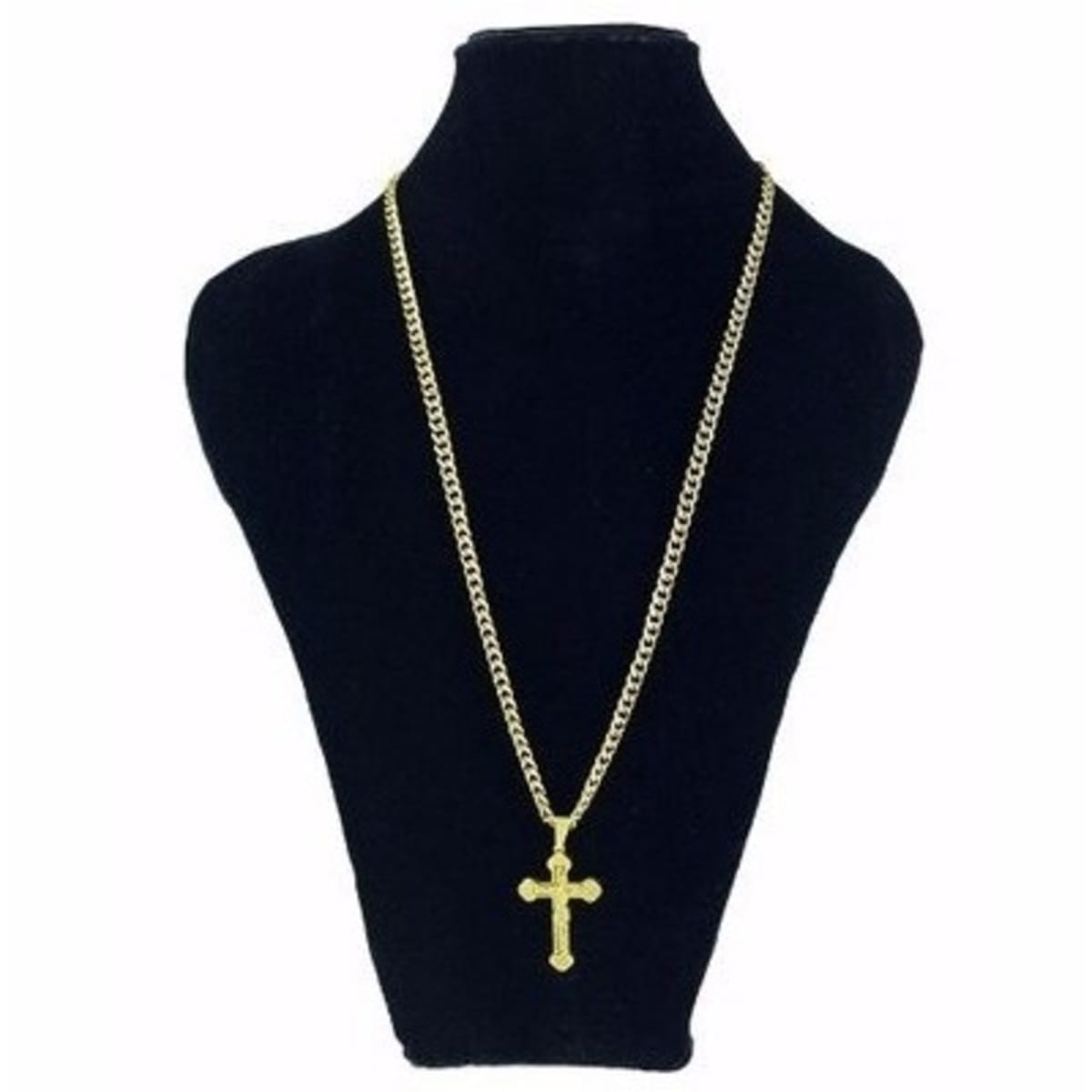 Checkered Cross Pendant With 30